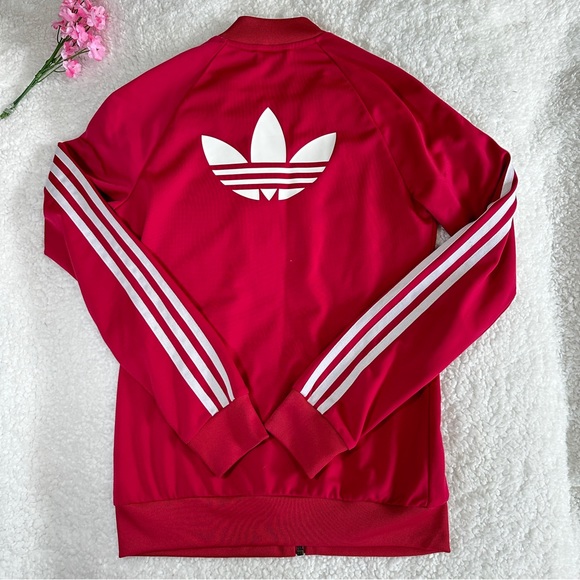 Adidas Three Stripe Hot Pink Jacket - Picture 2 of 8